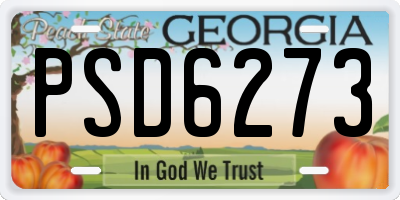 GA license plate PSD6273