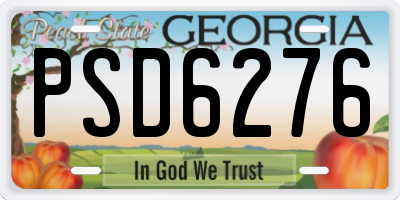 GA license plate PSD6276