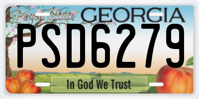 GA license plate PSD6279