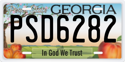 GA license plate PSD6282
