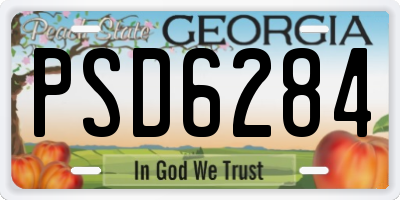 GA license plate PSD6284