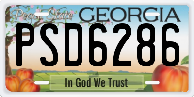 GA license plate PSD6286
