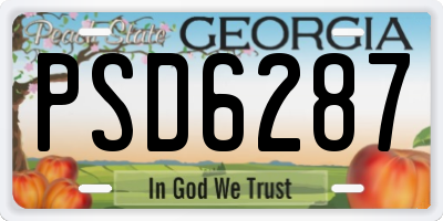 GA license plate PSD6287