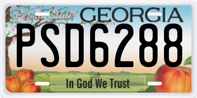 GA license plate PSD6288