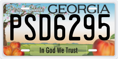 GA license plate PSD6295