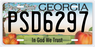 GA license plate PSD6297