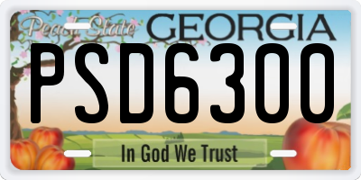 GA license plate PSD6300