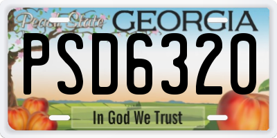GA license plate PSD6320