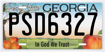 GA license plate PSD6327