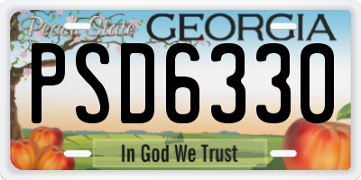 GA license plate PSD6330