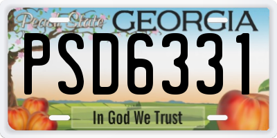 GA license plate PSD6331