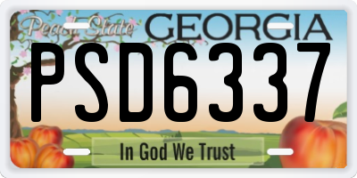 GA license plate PSD6337