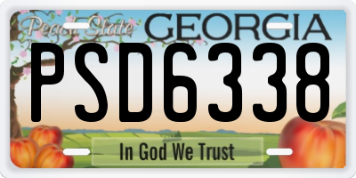 GA license plate PSD6338