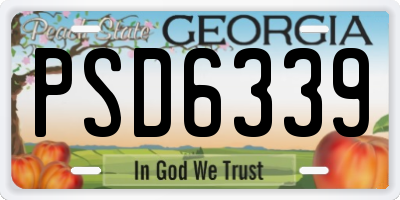 GA license plate PSD6339