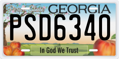 GA license plate PSD6340