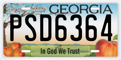 GA license plate PSD6364