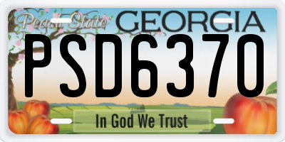 GA license plate PSD6370