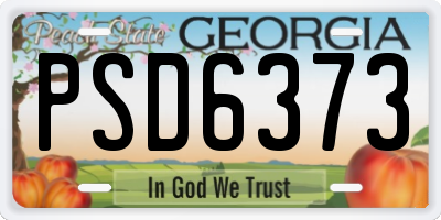 GA license plate PSD6373