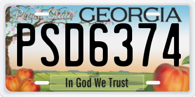 GA license plate PSD6374