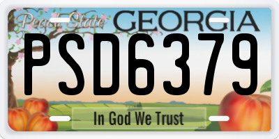 GA license plate PSD6379
