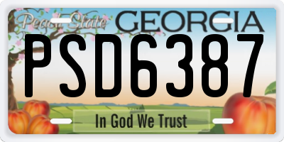GA license plate PSD6387