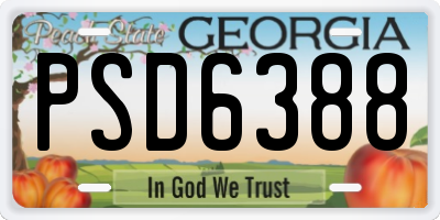 GA license plate PSD6388