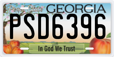 GA license plate PSD6396