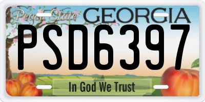 GA license plate PSD6397