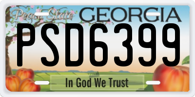 GA license plate PSD6399