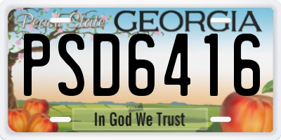 GA license plate PSD6416
