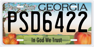 GA license plate PSD6422