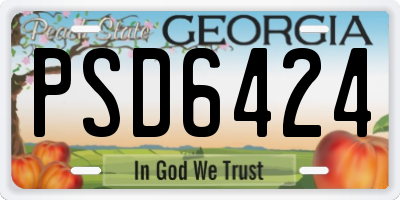 GA license plate PSD6424