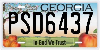 GA license plate PSD6437