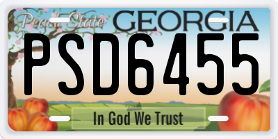 GA license plate PSD6455