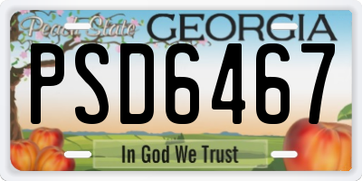 GA license plate PSD6467