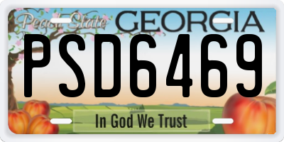 GA license plate PSD6469