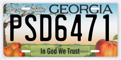 GA license plate PSD6471
