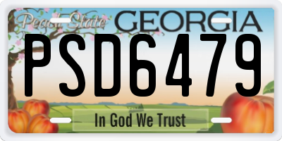 GA license plate PSD6479