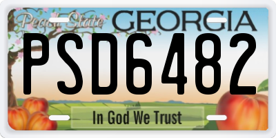 GA license plate PSD6482