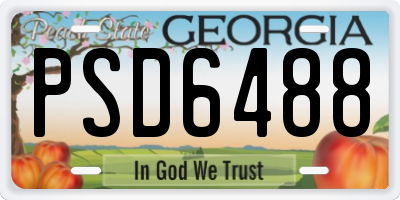 GA license plate PSD6488