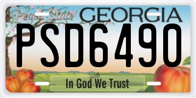 GA license plate PSD6490