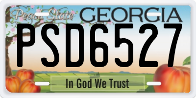 GA license plate PSD6527