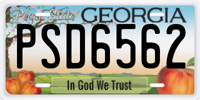 GA license plate PSD6562