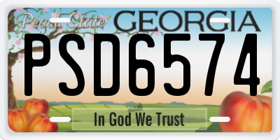 GA license plate PSD6574