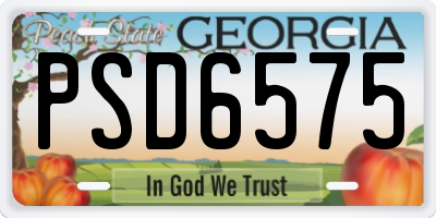 GA license plate PSD6575