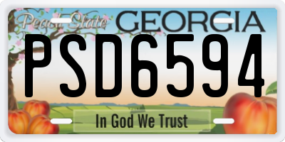 GA license plate PSD6594