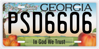 GA license plate PSD6606