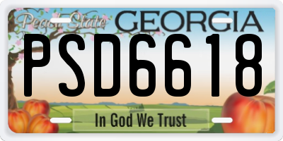 GA license plate PSD6618