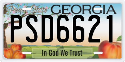 GA license plate PSD6621