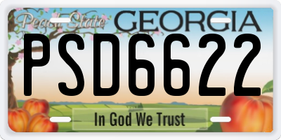 GA license plate PSD6622